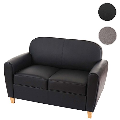 2er Sofa Malmö T377, Loungesofa Couch, Retro 50er Jahre Design ~ schwarz, Kunstleder