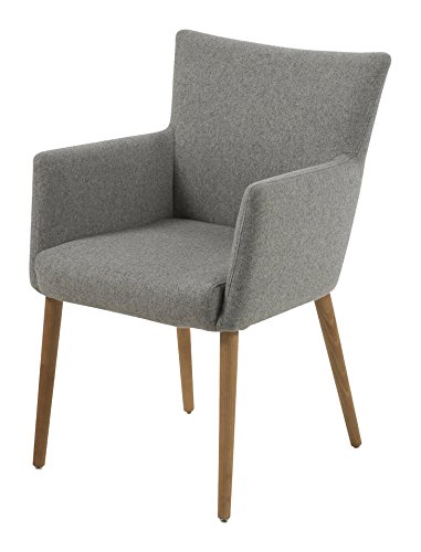 AC Design Furniture 0000055606 Armstuhl Ulrik, 57 x 61 x 87 cm, Sitz, Rücken Stoff, Gestell aus Holz Eiche, Ölbehandelt, hellgrau AC Design Furniture 0000055606 Armstuhl Ulrik, 57 x 61 x 87 cm, Sitz, Rücken Stoff, Gestell aus Holz Eiche, Ölbehandelt, hellgrau