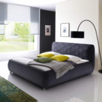 ANCONA Polsterbett Veloursstoff Designerbett Bett Modern 180x200 cm Anthrazit