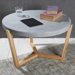 Couchtisch Wohnzimmertisch Sofatisch Tisch Lifestyle Modern Chic mit abnehmbarem Tablett ø 80 cm grau Beistelltisch