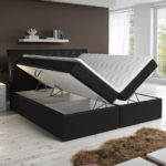 Boxspringbett Kunstlederbett Roxy mit zwei Bettkasten weiß oder schwarz
