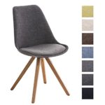 CLP Design Retro-Stuhl PEGLEG SQUARE mit Stoffbezug | Gepolsterter Schalenstuhl mit Holzbeinen und einer Sitzhöhe von: 46 cm | In verschiedenen Farben erhältlich