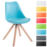 CLP Design Retro-Stuhl TOULOUSE SQUARED mit Kunstlederbezug und hochwertigem Sitzpolster | Kunstoff-Lehnstuhl mit Holzgestell | In verschiedenen Farben