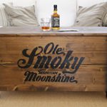 Uncle Joe´s Couchtisch XL "Whisky" Truhentisch Truhe im Vintage shabby chic Style aus Massiv-Holz in braun mit Stauraum und Deckel Holzkiste Beistelltisch Landhaus Wohnzimmertisch Holztisch nussbaum