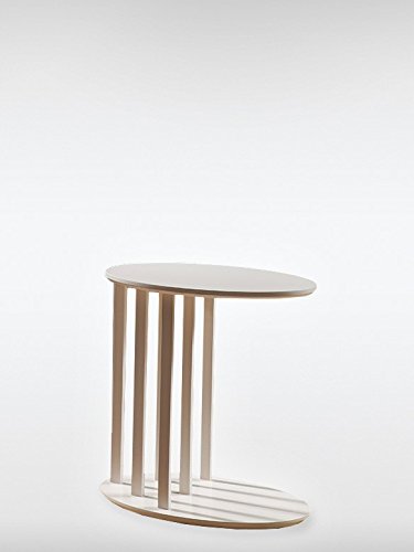 Designer Vintage Beistelltisch Epic weiß-grau Tisch Massivholz 50 x 53 x 40