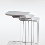 Designer Vintage Beistelltische Lima weiss grau Tisch Metall 43 x 65 x 43
