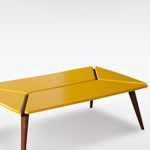 Designer Vintage Tisch Clover gelb Tisch Mitteldichtefaserplatten 130 x 42 x 80