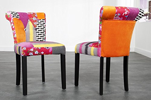 DuNord Design Stuhl Esszimmerstuhl Polsterstuhl bunt Patchwork Design PATCHY Sessel mehrfarbig