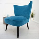 DuNord Design Sessel Polsterstuhl MARTA Samtstoff petrol blau Vintage Retro