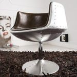 DuNord Design Sessel Polsterstuhl COCKPIT Aluminium braun Retro Design Möbel Lounge Club