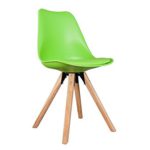 DuNord Design Stuhl Esszimmerstuhl NEW STOCKHOLM Kunstleder grün Eiche Massiv Retro Design