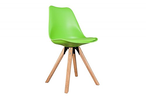 DuNord Design Stuhl Esszimmerstuhl NEW STOCKHOLM Kunstleder grün Eiche Massiv Retro Design