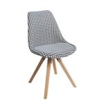 DuNord Design Stuhl Esszimmerstuhl NEW STOCKHOLM Strukturstoff Hahnentritt Eiche Pepita Retro