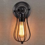 E27 Vintage Wandleuchte Industrie Metall Käfig Industrielampe Retrolampe DE