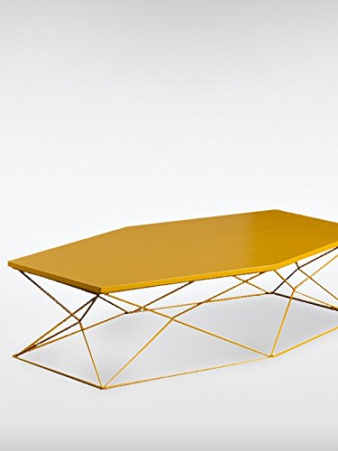 Exklusiver Modern Vintage Tisch Yangtze lang gelb aus Metall 130 x 35 x 80 von roomeo24®