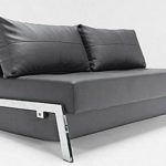 Sofa Bett Design Cubed chrom Leather Look Black Convertible 200 * 140 cm