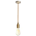 KINGSO E27 Lampenfassung Edison Pendelleuchte Hängelampe Halter DIY Lampe Zubehör im Vintage-Stil mit dreiadrigemTextilkabel & Baldachin(Ohne Birne)
