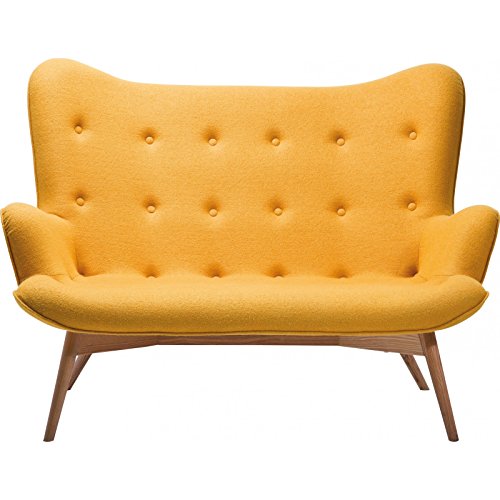 Sofa Angels Wings Rhythm 2er Sitzer, Gelb, moderner Couchsessel im Retrodesign, kleine Einzelsofas Stoff, (H/B/T) 93x132x99cm