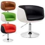Lounge Sessel Herbert - 2 farbig - höhenverstellbar - Clubsessel - Barstuhl - Cocktailsessel - Retro Drehstuhl - viele Farben (Schwarz - Weiß)