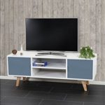Lowboard weiß blau Fernsehtisch Skandinavisches Retro-Design TV-Rack TV-Regal