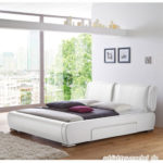 MONZA Polsterbett Kunstlederbett Bett Designerbett Design - 160 x 200 cm Weiß