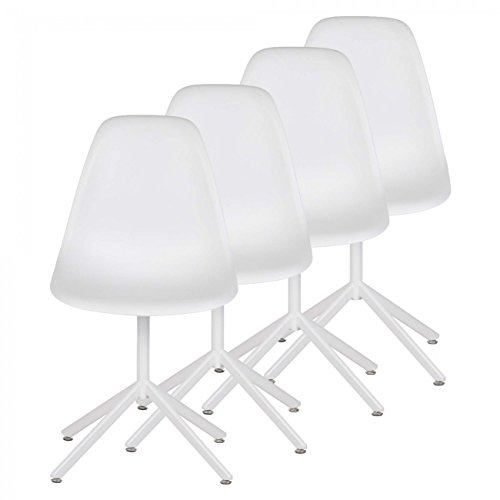 MY SIT Retro Stuhl Design Stuhl Esszimmerstühle Bürostuhl Wohnzimmerstühle Lounge Küchenstuhl Sitzgruppe 4er Set aus Kunststoff mit Rückenlehne BEEZ GO in Weiß MY SIT Retro Stuhl Design Stuhl Esszimmerstühle Bürostuhl Wohnzimmerstühle Lounge Küchenstuhl Sitzgruppe 4er Set aus Kunststoff mit Rückenlehne BEEZ GO in Weiß