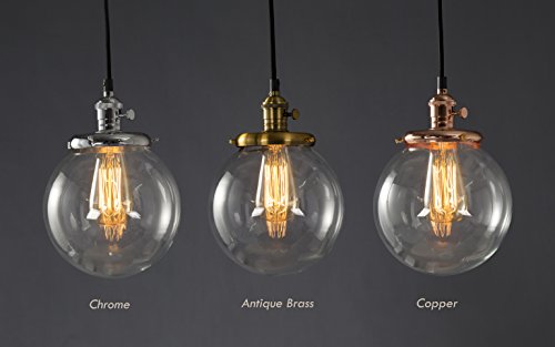 Moderne Industrielle Metall Glas Pendelleuchte Loft Lampe Retro Deckenleuchte Vintage Lampe chrome
