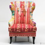 Ohrensessel Patchwork Red Bunt Lounge Sessel by Kare