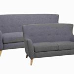 PKLine 3-Sitzer Sofa SWAN in schwarz Couch Couchgarnitur Wohnlandschaft Retro