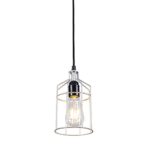QAZQA Design / Modern / Pendelleuchte / Pendellampe / Hängelampe / Lampe / Leuchte Retro Frame Luxe C Silber / Innenbeleuchtung / Wohnzimmer / Schlafzimmer / Küche Metall Zylinder LED geeignet E27 Max