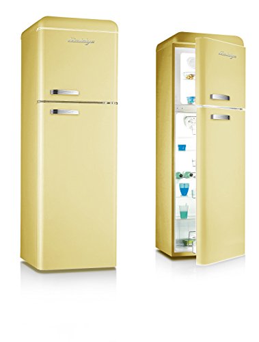 Goldyz G150 Retro Kühl-Gefrier-Kombi Creme A+ 208L Nutzinhalt Kühlschrank