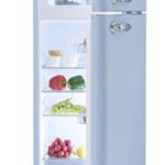 Retro Kühlschrank Hellblau Glanz A+ 208 Liter Kühl-/Gefrierkombi
