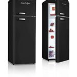 Retro Kühlschrank Schwarz A+ Kühl-Gefrierkombi Kühlschrank
