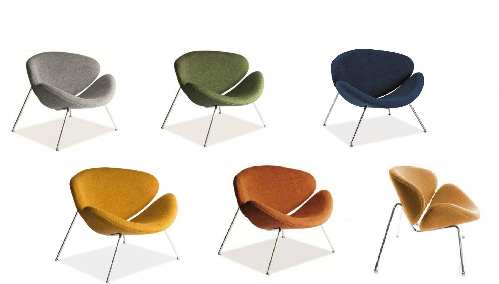 Retro Sessel Lounge Loft Industrial Design 6 Farben Chromgestell