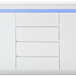 Robas Lund, Sideboard, Kommode, Ocean, Hochglanz/weiß, LED inkl. Fernbedienung, 150 x 40 x 81 cm, 48983WW8