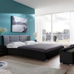 SAM® Design Polsterbett Bastia 90 x 200 cm Bett in schwarz - grau Kopfteil abgesteppt mit Chromfüße auch als Wasserbett verwendbar