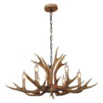 SDLighting® Hirsch Horn 6-Licht Eisen Harz Industrie Retro Droplight Pendelleuchte Deckenlampe Deckenleuchte Kronleuchter Beleuchtung Vorrichtung für RestaurantBalcony Schlafzimmer Kaffee 1027C-6