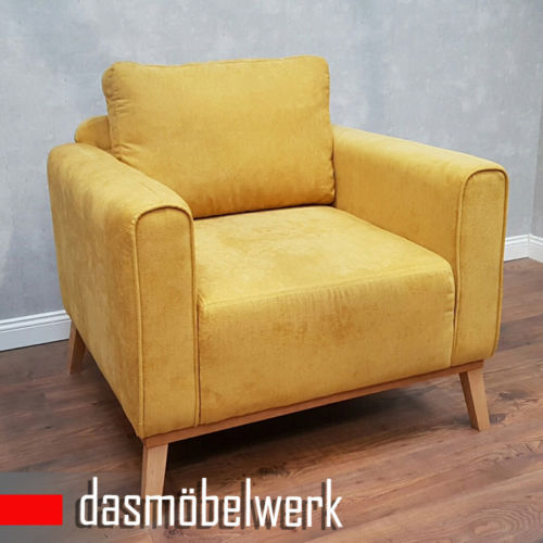 Sessel Couch Lounge Sitzmöbel Polstermöbel Retro Sofa Landhausstil Senf Campus