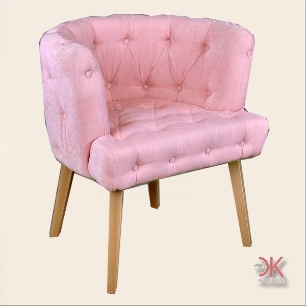 Sessel Stuhl Retro Loungestuhl Polsterstuhl Clubsessel Design rosé 178577