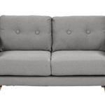 Sofa 2 Sitzer 137 x 87 x 80 Polstersofa Wohnzimmer Stoff Couch Grau Skandinavisches Design Vintage Retro