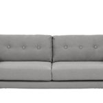Sofa 3 Sitzer 190 x 87 x 80 Polstersofa Wohnzimmer Stoff Couch Grau Skandinavisches Design Vintage Retro