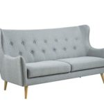 Sofa 3 Sitzer 201 x 89 x 105 Polstersofa Wohnzimmer Couch Grau Skandinavisches Design Lounge Vintage Couch Retro