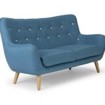 massivum Sofa Retro 180x95x80 cm Flachgewebe-Stoff blau