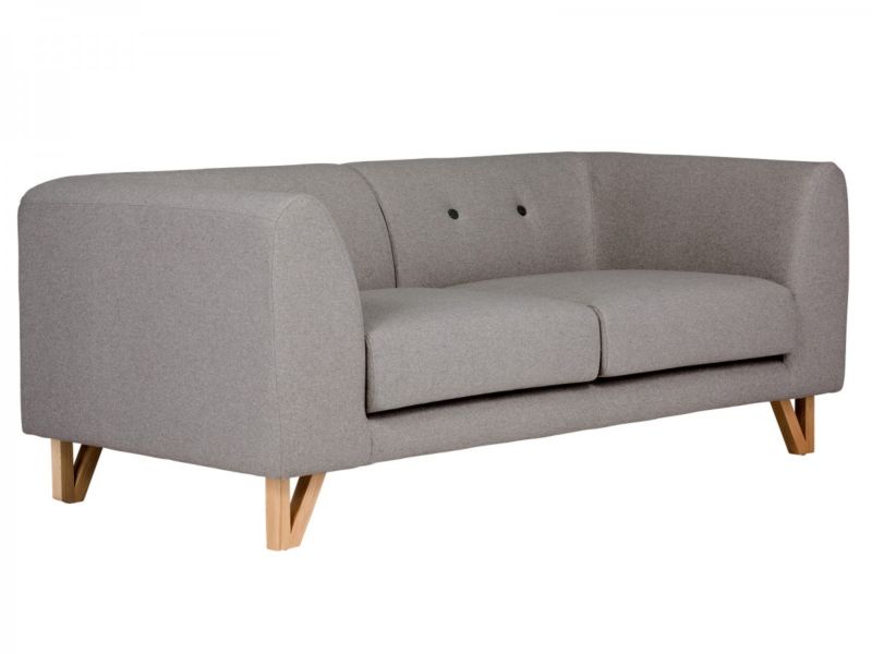 Sofa grau Retro Sofa 2-Sitzer Couch Polstermöbel Wohnmöbel Neu Galena