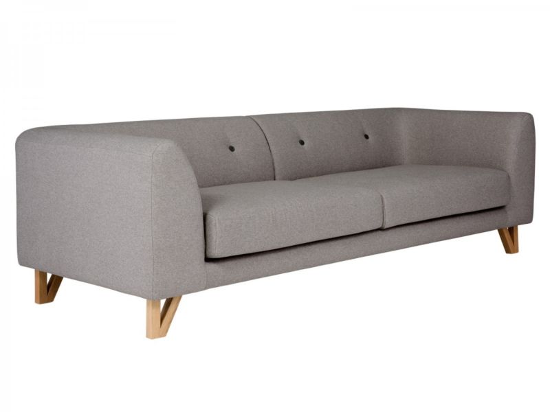 Sofa grau Retro Sofa 3-Sitzer Couch Polstermöbel Wohnmöbel Neu Galena