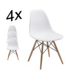 Stuhl Esszimmerstühle Küchenstühle !4 er Set! Art. DH0450 in WEISS Küchenstuhl mit Holzbeine Esszimmerstuhl RETRO LOOK