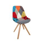 Stuhl SCANDINAVIA MEISTERSTÜCK EICHE GESTELL Patchwork Muster im Retro Trend Stuhl SCANDINAVIA MEISTERSTÜCK EICHE GESTELL Patchwork Muster im Retro Trend