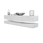 TV Board Lowboard City, Korpus in Weiß Hochglanz / Fronten in Weiß Hochglanz