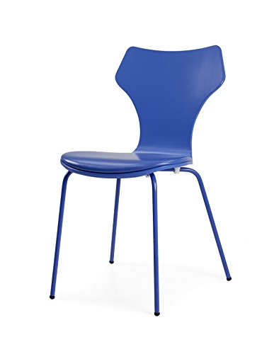 tenzo 0601-003 Lolly 4er-Set Designer Stühle Holz, blau, 53 x 45 x 85 cm