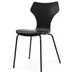 Tenzo 0601-024 Lolly 4er-Set Designer Stühle Holz, schwarz, 53 x 45 x 85 cm